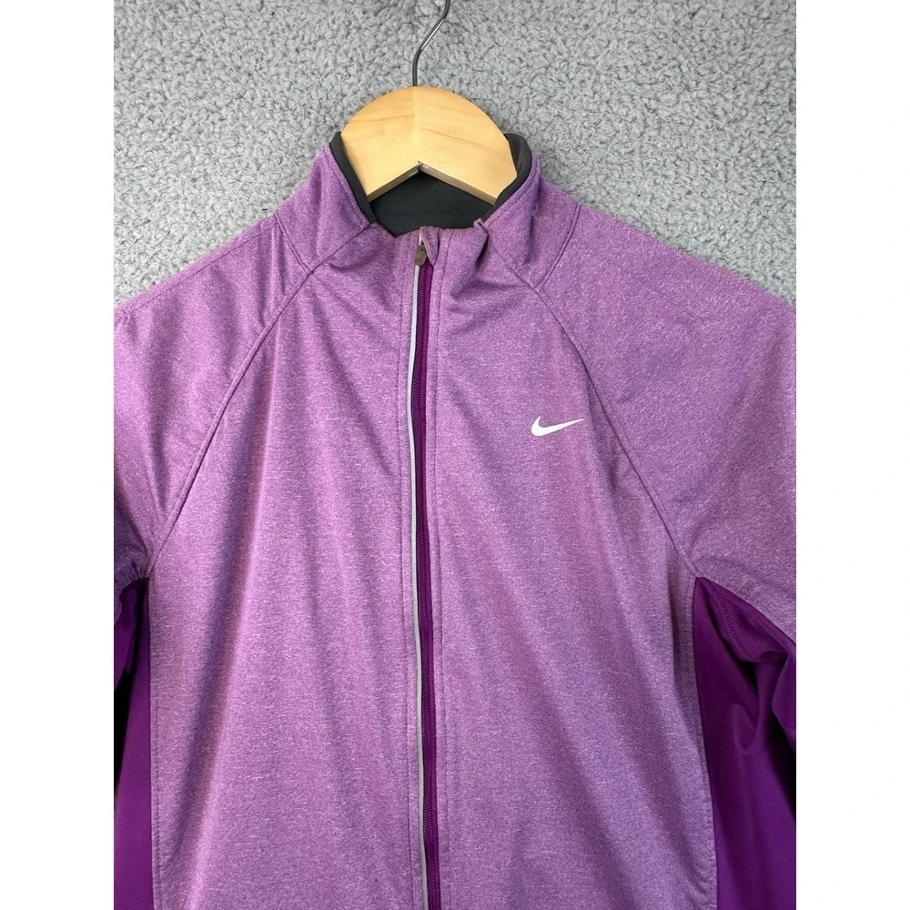 Nike Element Shield Womens Running Jacket M Purple Heathered Full Zip 444912-552